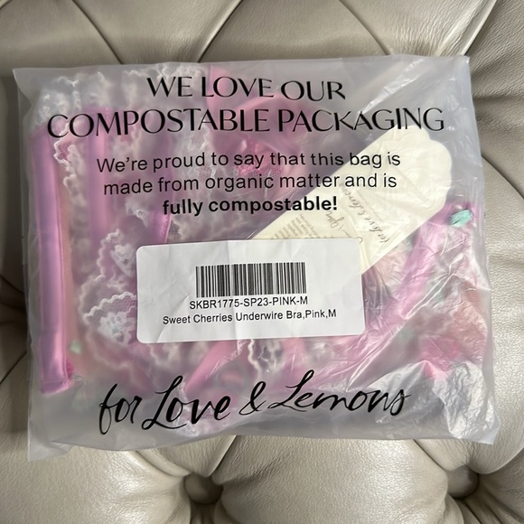 🍒NWT For Love & Lemons Pink Cherries Underwire Bra Size M🍒 - Picture 9 of 14
